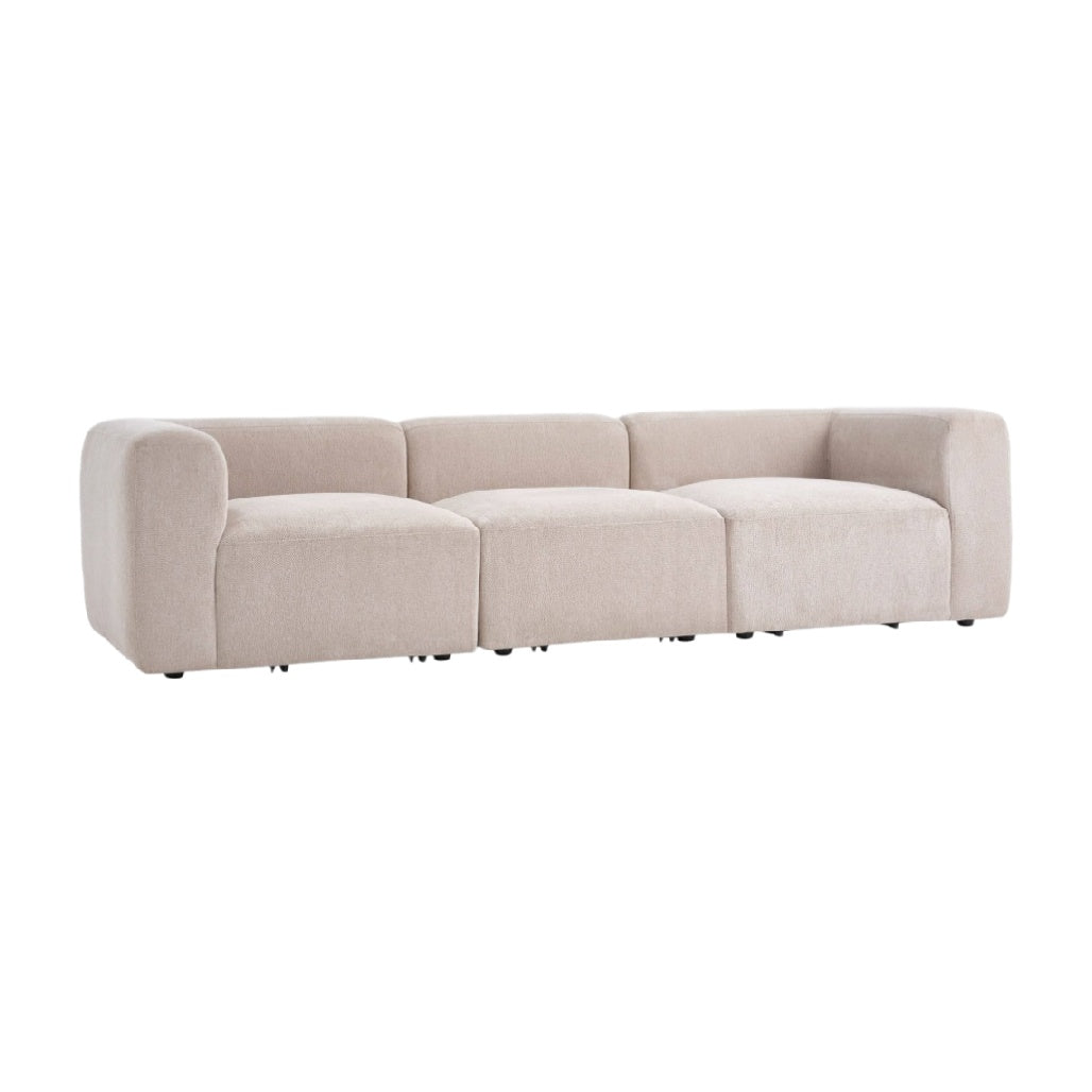 Canapé modulaire pour salon en tissu beige - 250 x 100 x 80